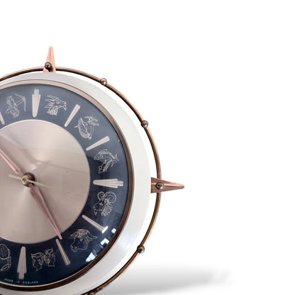 Mid-Century Metamec Zodiac Wall Clock – Copper Starburst Atomic Design