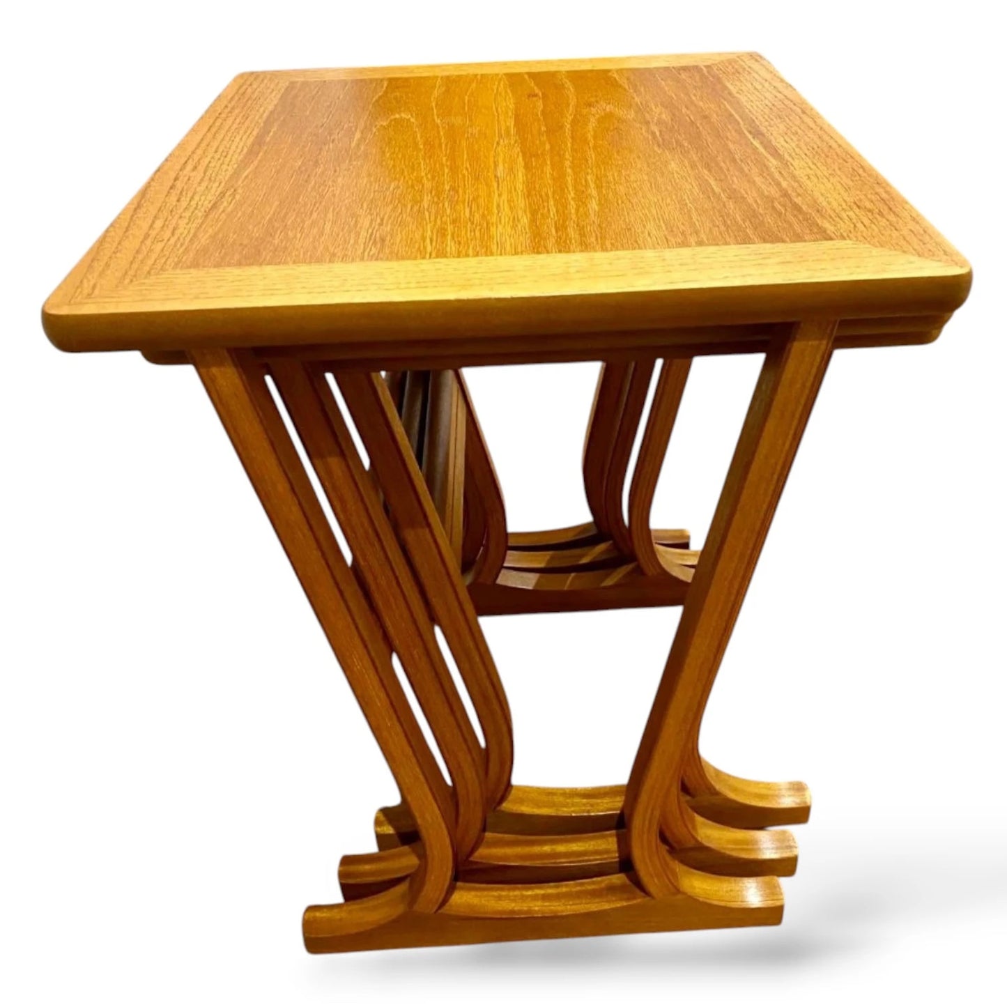 Nathan Teak Nest of 3 Tables | Mid-Century Modern Vintage Nesting Coffee Tables