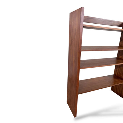 Afromosia Teak Bookshelf | Mid-Century Modern Adjustable Shelving