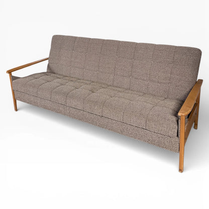 Mid Century Day Bed – Danish Convertible Sofa Bed With Solid Wood Frame