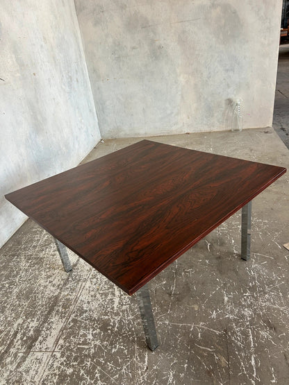 Mid Century Rosewood and Chrome Coffee Table