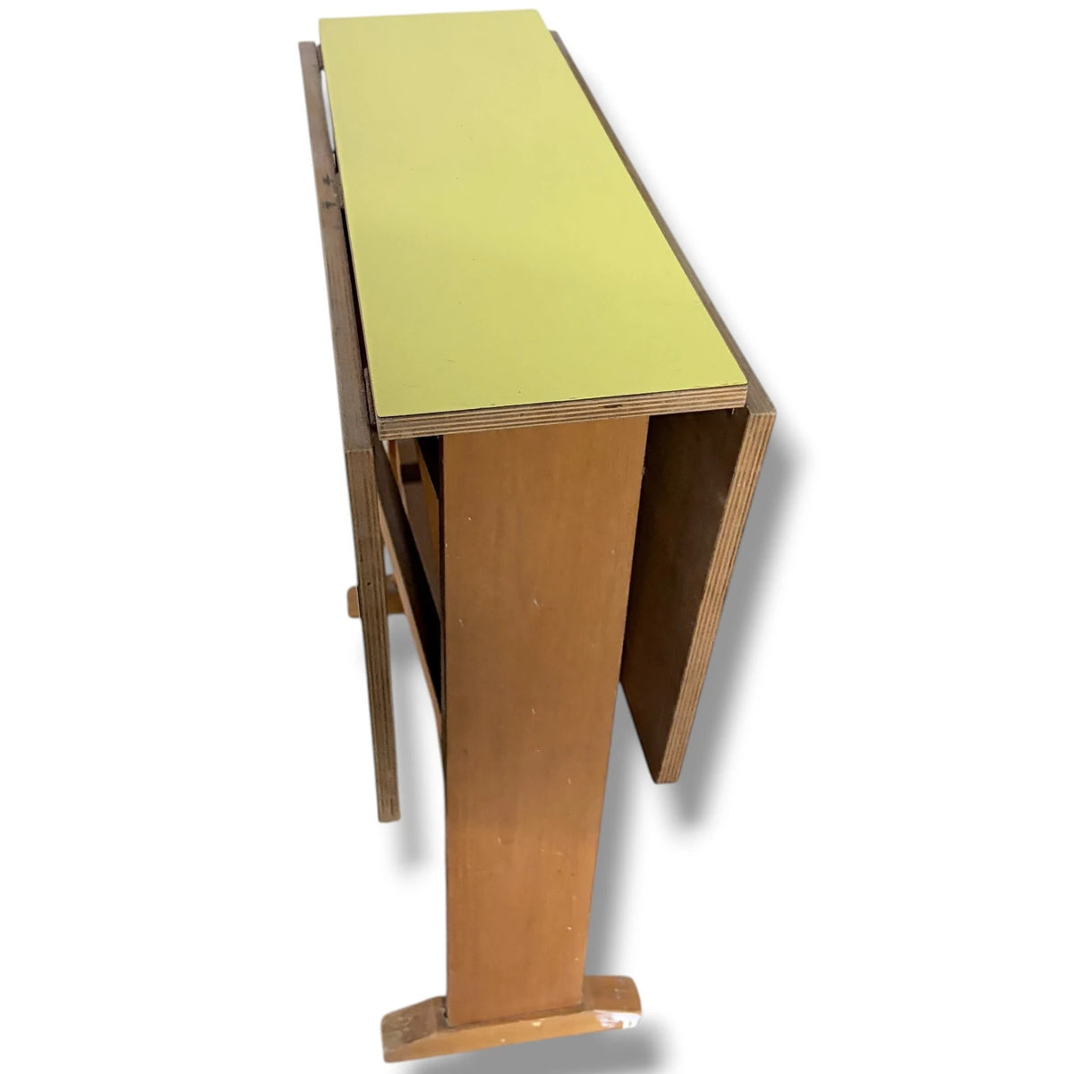 Vintage Drop-Leaf Table - Yellow Formica Top | Compact Mid-Century Kitchen Dining