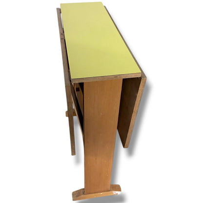 Vintage Drop-Leaf Table - Yellow Formica Top | Compact Mid-Century Kitchen Dining