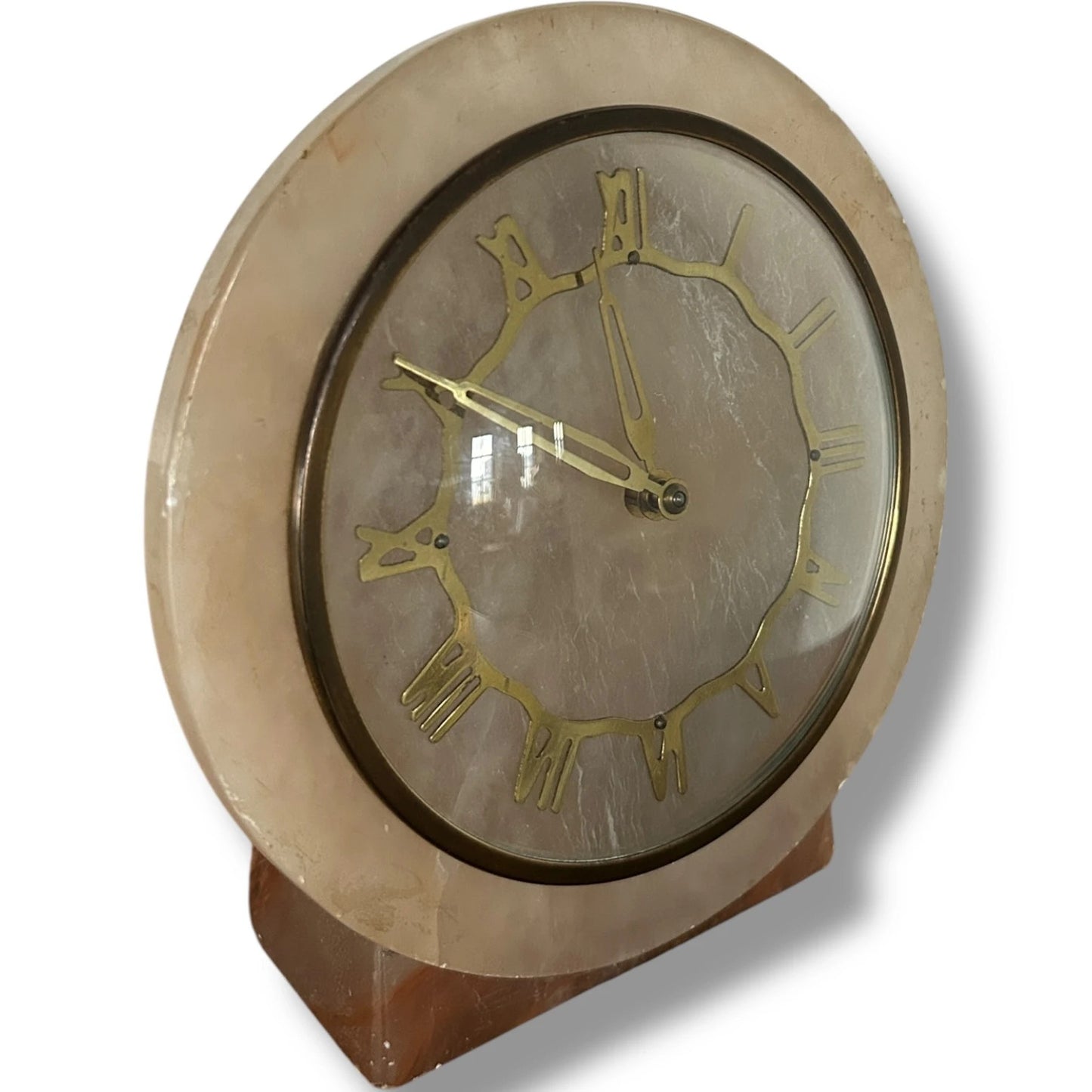 Vintage Metamec Clock | Mid-Century Marble Effect Mantel Clock