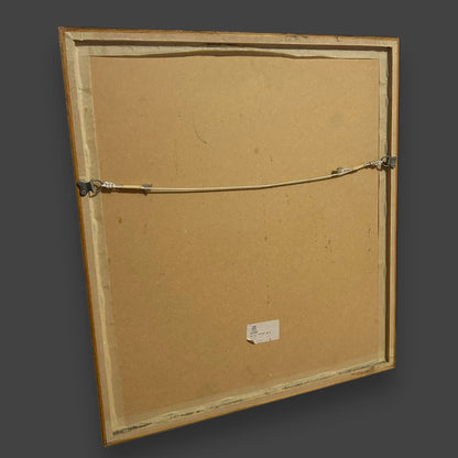 Vintage 1970s Chinese Crane Bamboo Picture Frame
