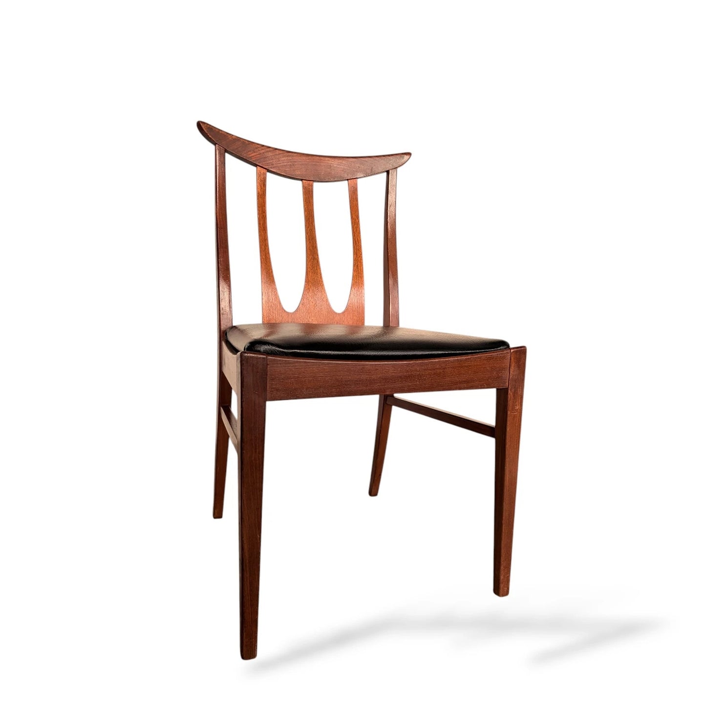 Vintage G Plan Brasilia Dining Chair – Mid-Century Teak & Black Vinyl