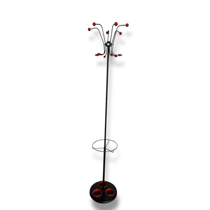 Mid Century Modern Atomic Coat Rack with Umbrella Stand – 1960s Space Age Hall Stand
