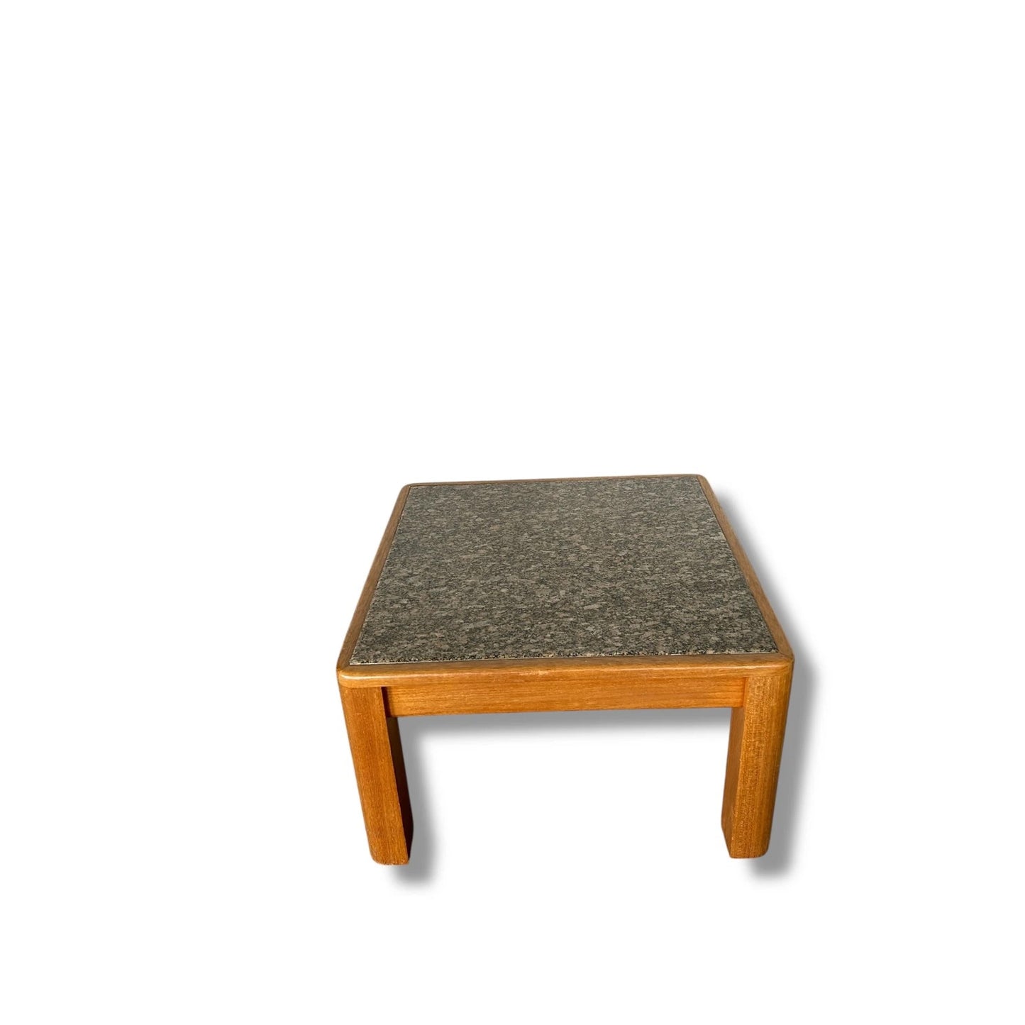 Mid Century Danish Teak & Granite Coffee Table | Brutalist Design