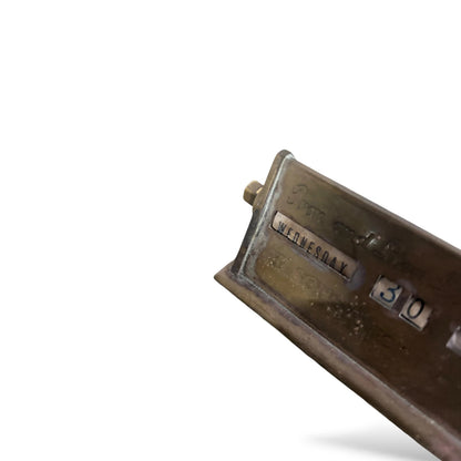 Vintage Brass Perpetual Desk Calendar – Wilsons Iron & Steel Stockholders Industrial