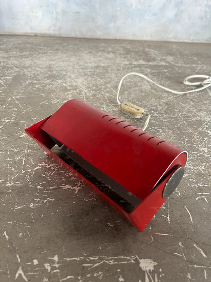 Mid Century Modern Red Metal German Folding Table Lamp