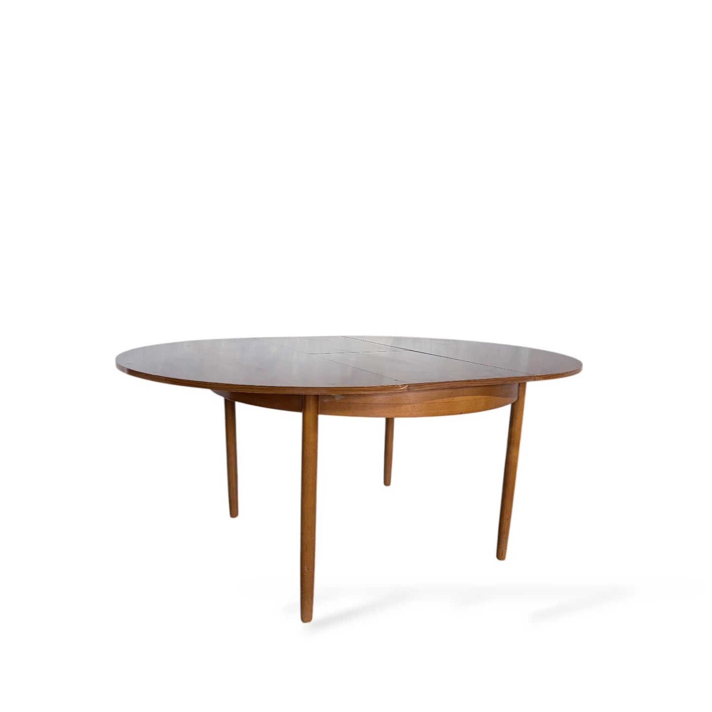 Mid-Century Teak Formica Extending Dining Table – Round to Oval
