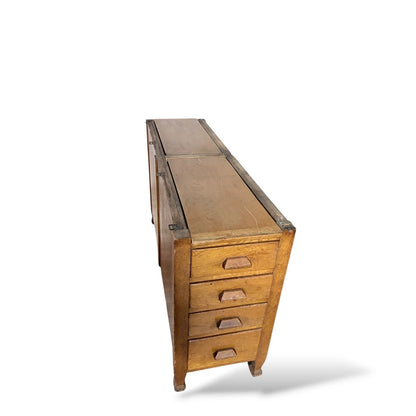 Oak Partner Desk Cabinets – Twin-Sided Filing Drawers
