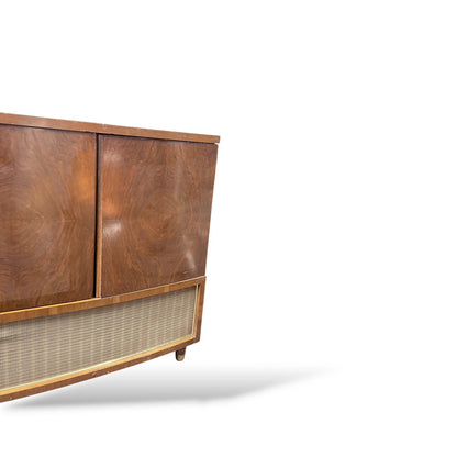 Vintage Bush Walnut Radiogram – 1950s Mid-Century Music Cabinet