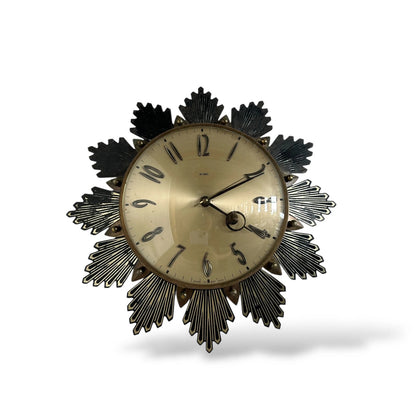 Vintage Metamec Sunburst Wall Clock – Mid Century Plug-In Electric Clock