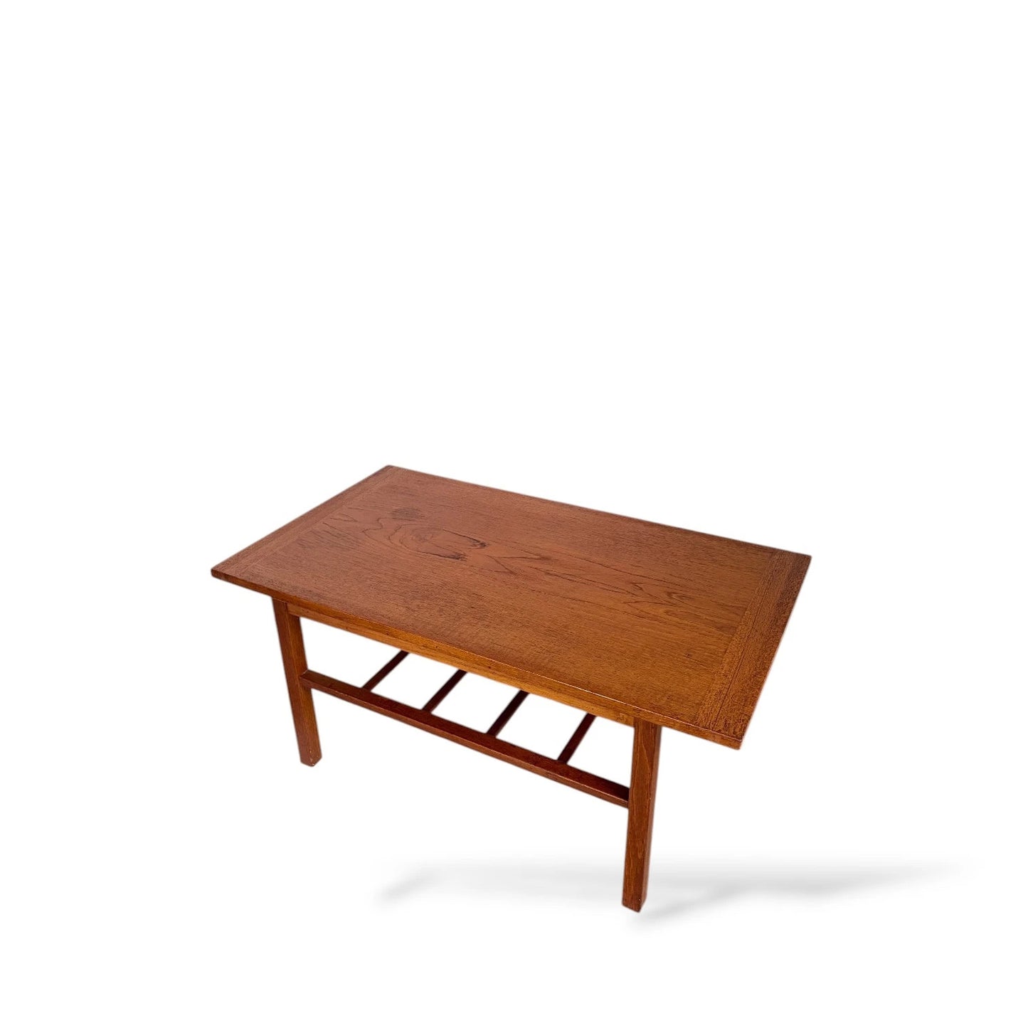 Danish Teak Coffee Table – Mid-Century Modern with Magazine Shelf