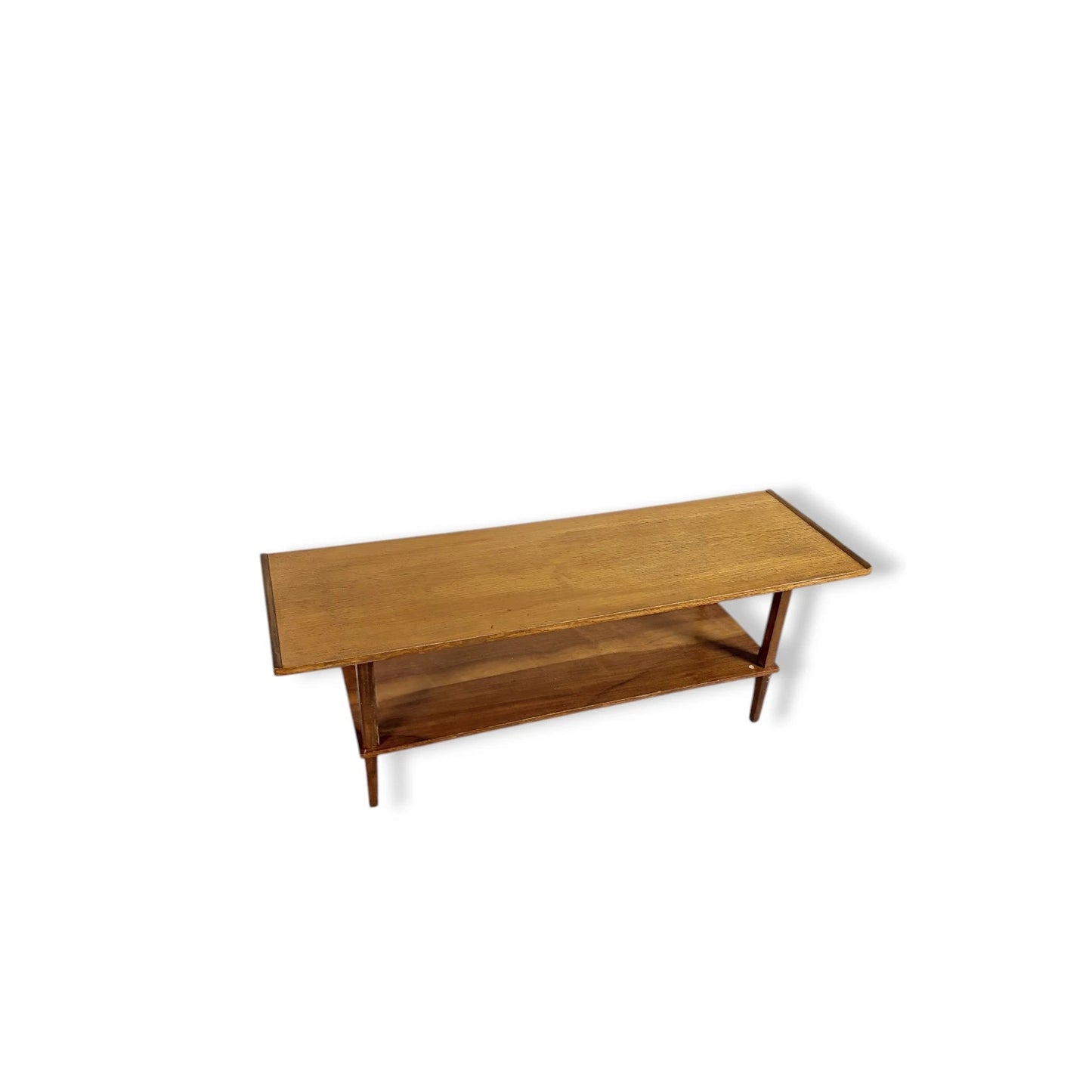 Mid Century Coffee Table - Teak Toned Hardwood Retro Living Room Centrepiece — view 5