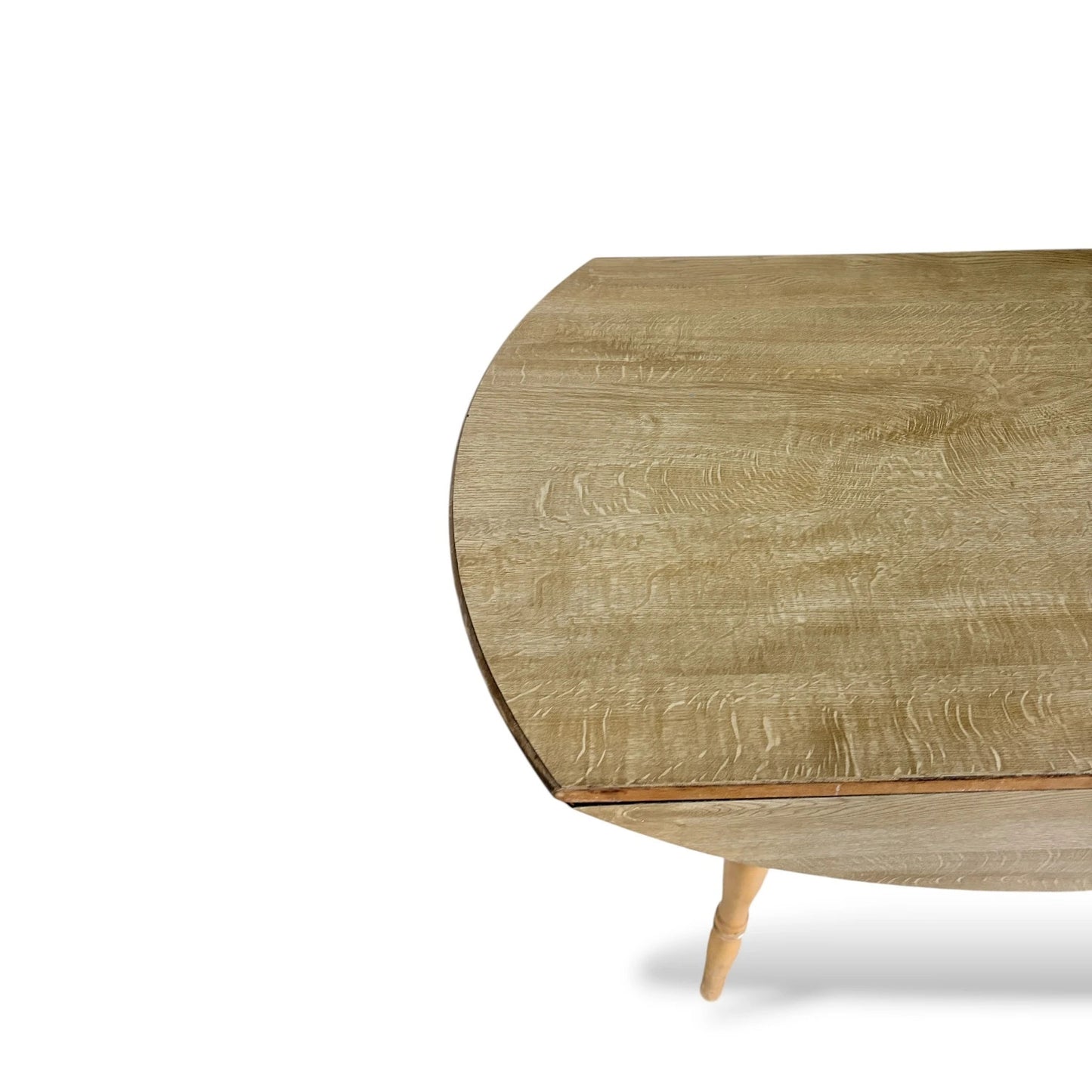 Vintage Pine-Effect Drop-Leaf Table – Compact Dinette Dining Table with Turned Legs