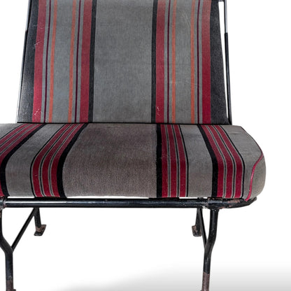 Vintage Bus Seat – Industrial Retro Bench With Racing Stripe Upholstery