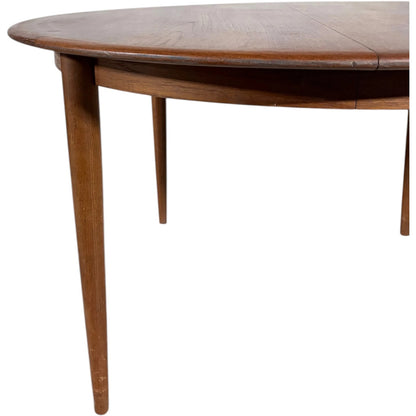 Extending Teak Dining Table – Mid Century Oval Round Leaf by Kai Kristiansen