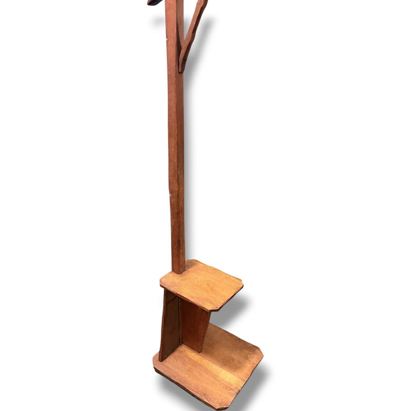 Arts Crafts Floor Lamp - Solid Oak with Integrated Side Shelf | Vintage Lighting