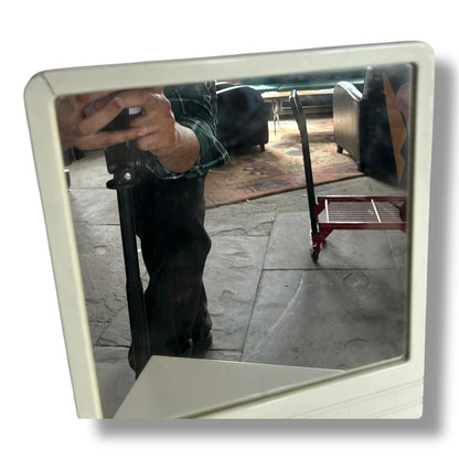 Vintage 1980s Mint Green Plastic Table Mirror – Retro Vanity Mirror with Stand