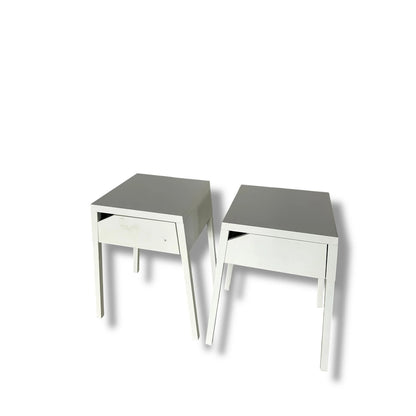 Pair of IKEA Metal Bedside Tables – Minimalist Modern Nightstands