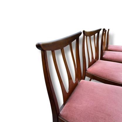 Set of 4 Mid-Century G Plan Brasilia Dining Chairs – Teak with Original Upholstery