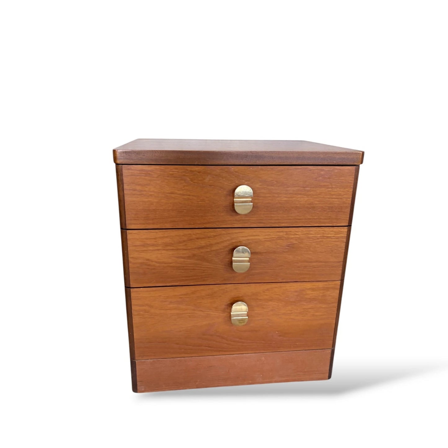 Mid Century Stag Teak Bedside Cabinet with Brass Handles