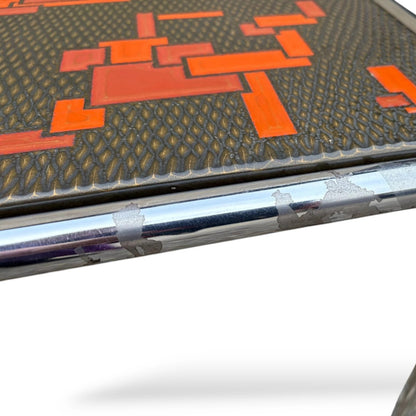 Roger Capron 1960s Brutalist Ceramic and Chrome Coffee Table Mid Century Modern French Design