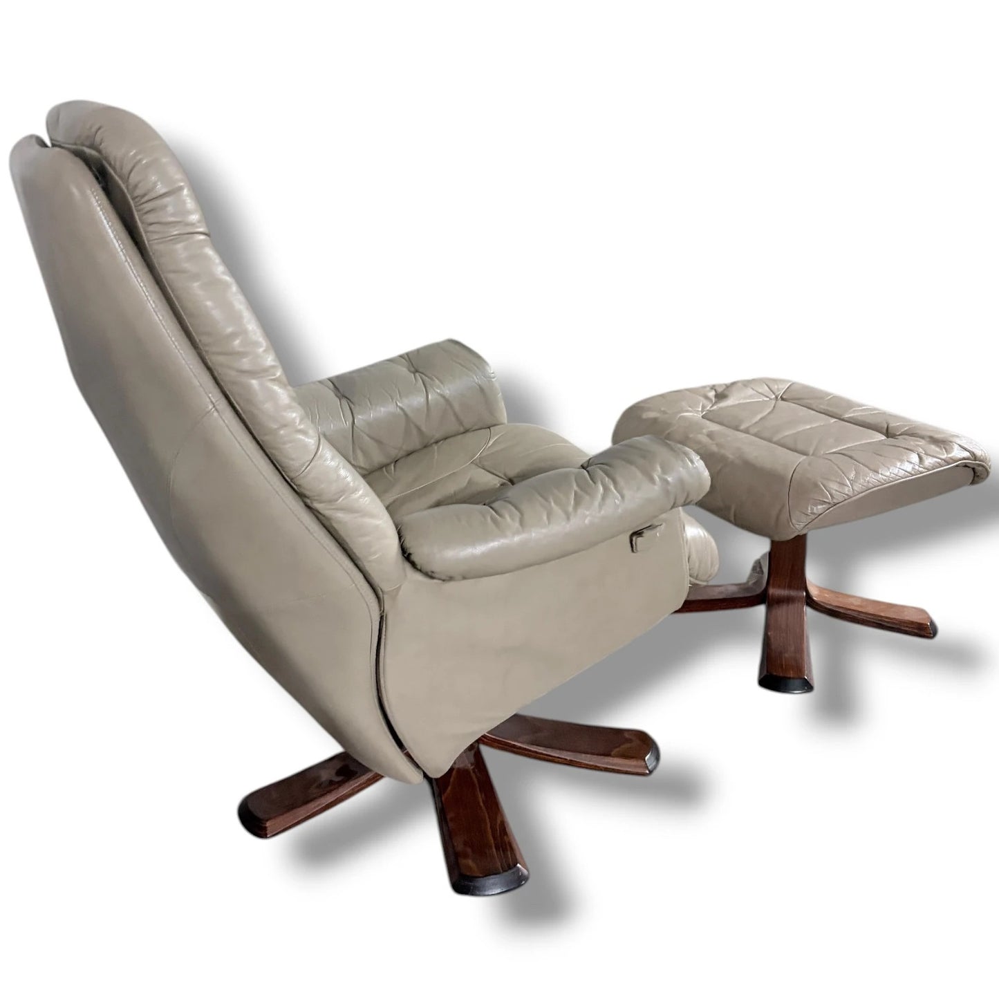 Stressless Recliner Chair - Swedish Leather Lounge With Matching Footstool