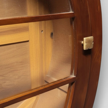 Art Deco Cocktail Cabinet - Walnut Round Cabinet with Bakelite Handles & Shelves