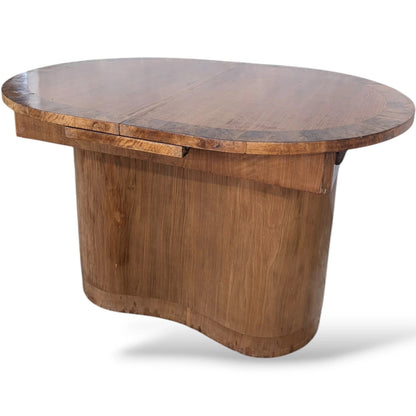 Art Deco Dining Table – Walnut Extending Table with Sculptural Pedestal Base