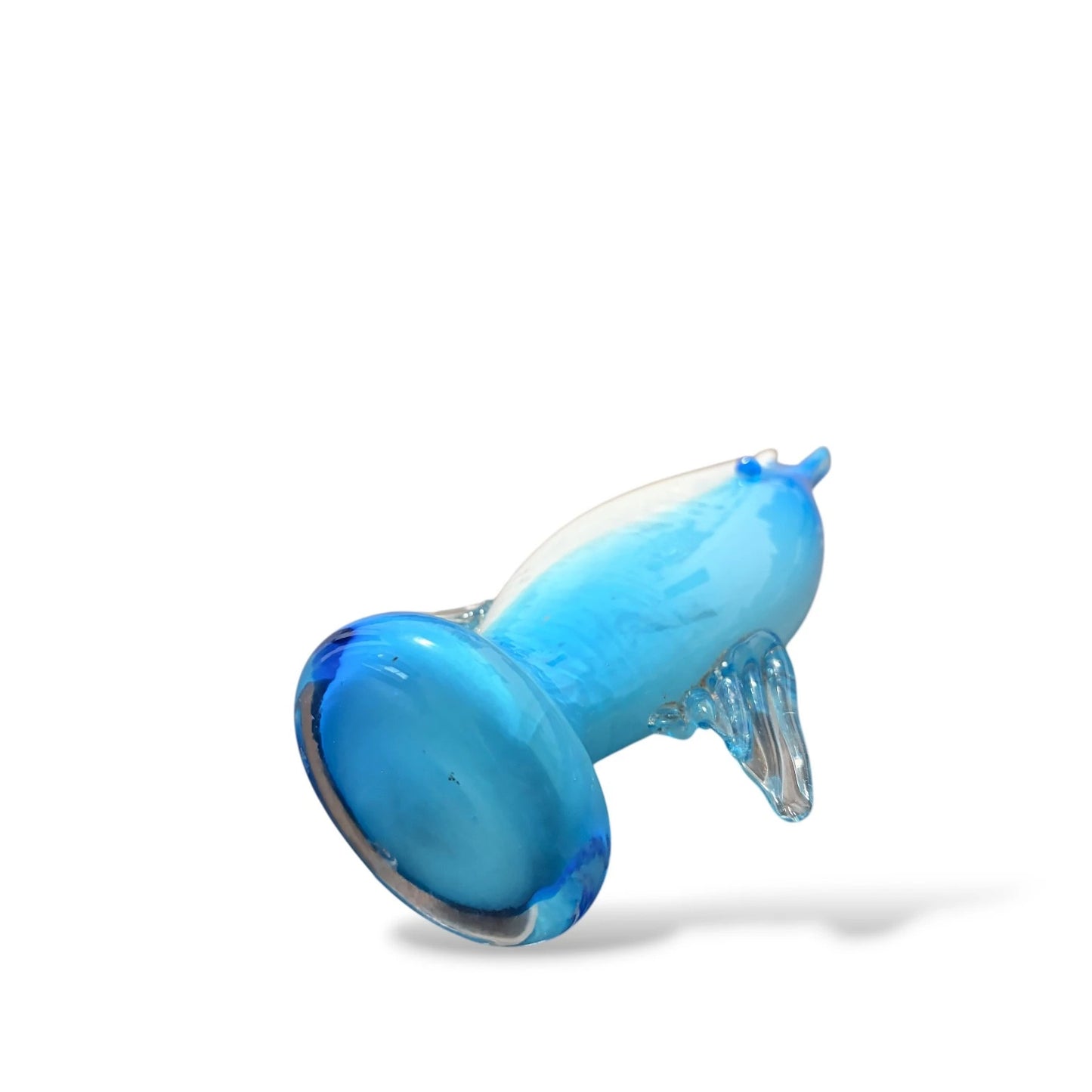 Vintage Murano Glass Dolphin | Blue & White Hand-Blown Art Glass Figurine | Mid-Century