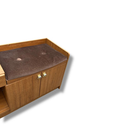 Vintage Schreiber Telephone Table – Mid Century Modern Teak Hall Seat with Storage