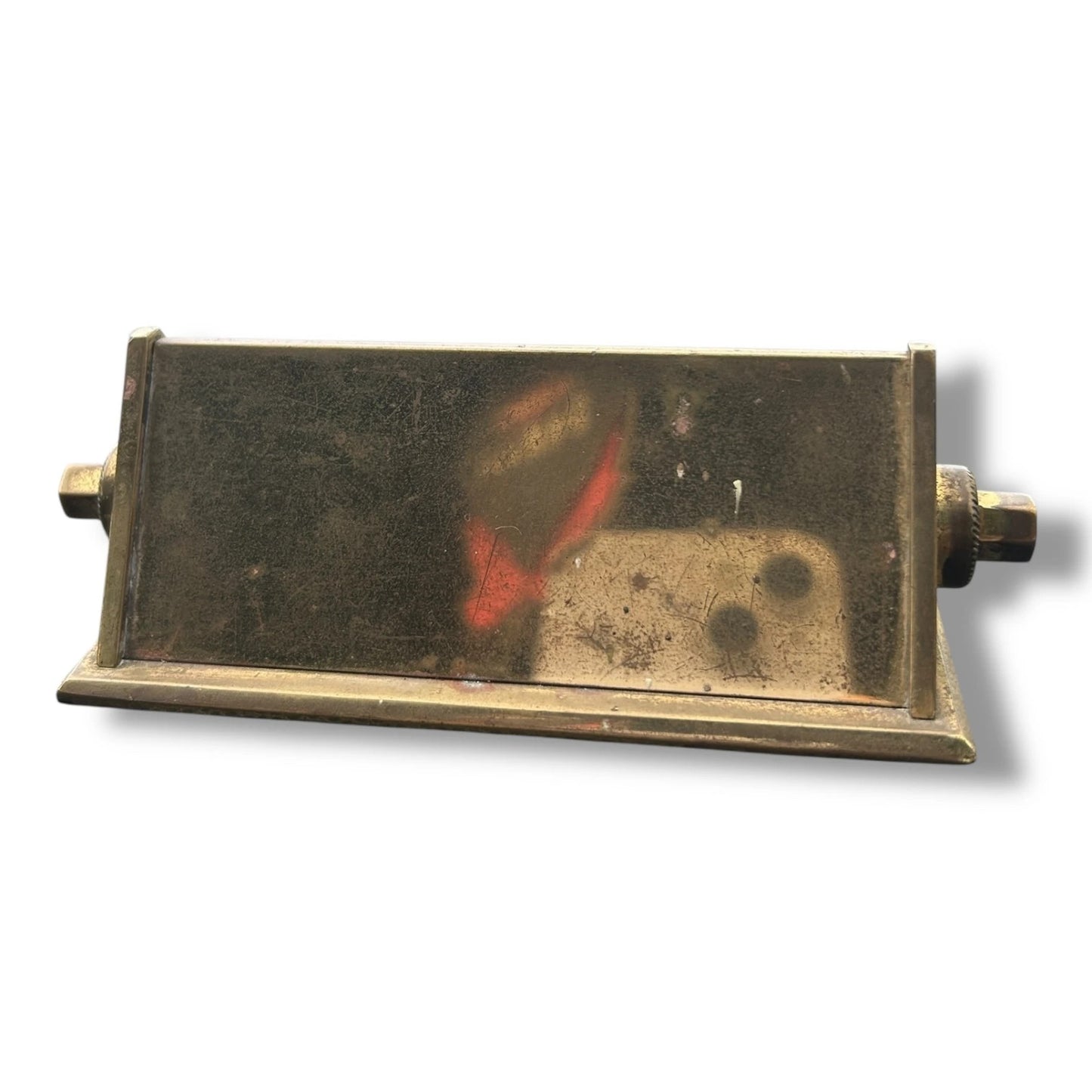 Vintage Brass Perpetual Desk Calendar – Mid-Century Industrial Office Accessory