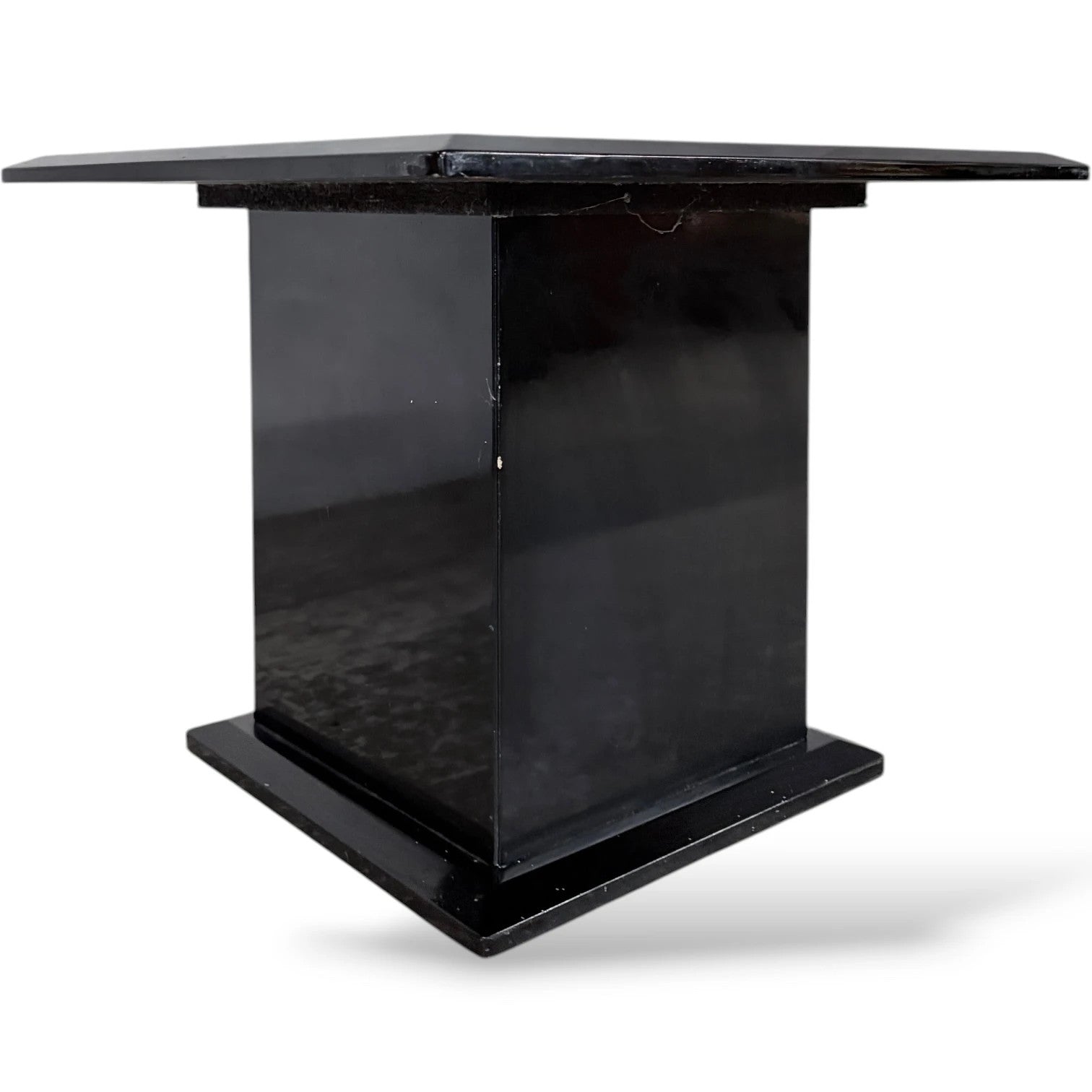 Art Deco Coffee Table – Square Rosewood Effect With Black Lacquer Base — view 6