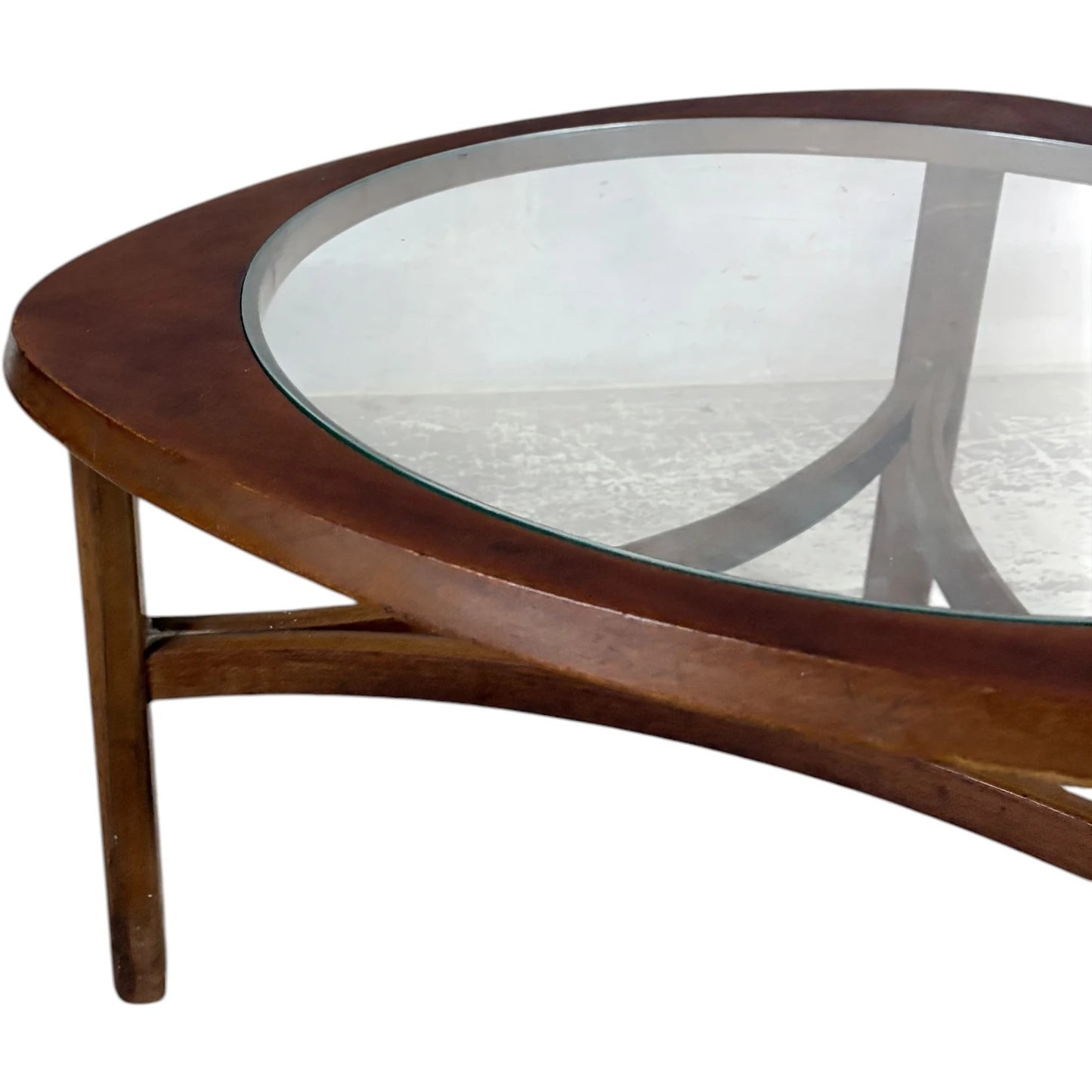 Smoked Glass Coffee Table - Mid Century Vintage Nathan Teak Frame Design — view 6