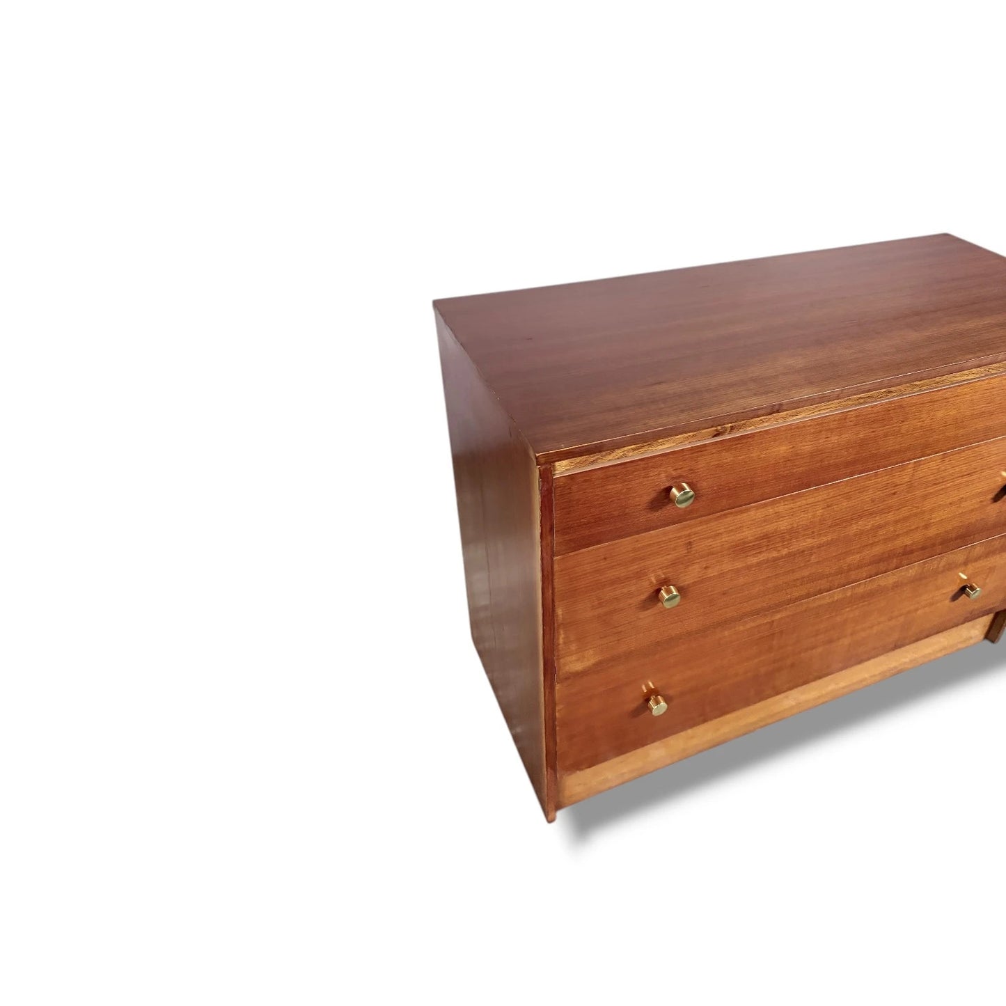 Vintage Easifit Teak Chest of Drawers – 1960s Mid-Century Modern Brass Handle Dresser