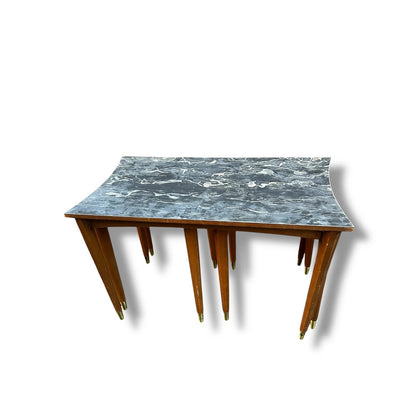 Mid Century Modern Formica and Teak Remploy Nest of Tables