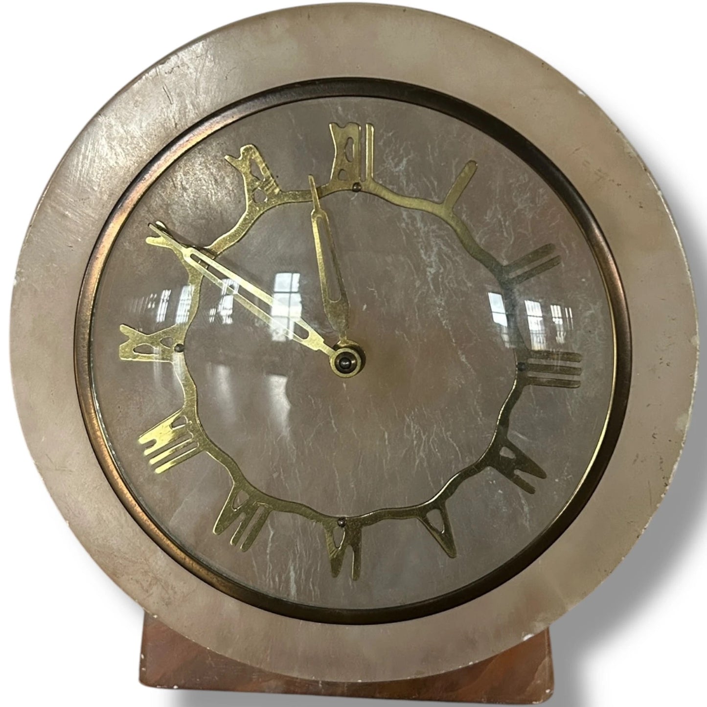 Vintage Metamec Clock | Mid-Century Marble Effect Mantel Clock