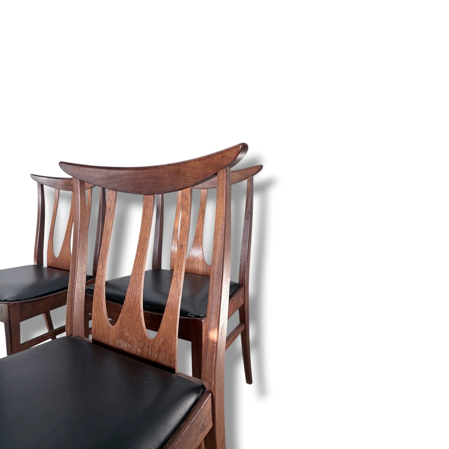 G Plan Brasilia Chairs - Set of 4 Vintage Teak Dining Chairs with Black Vinyl Upholstery — view 6