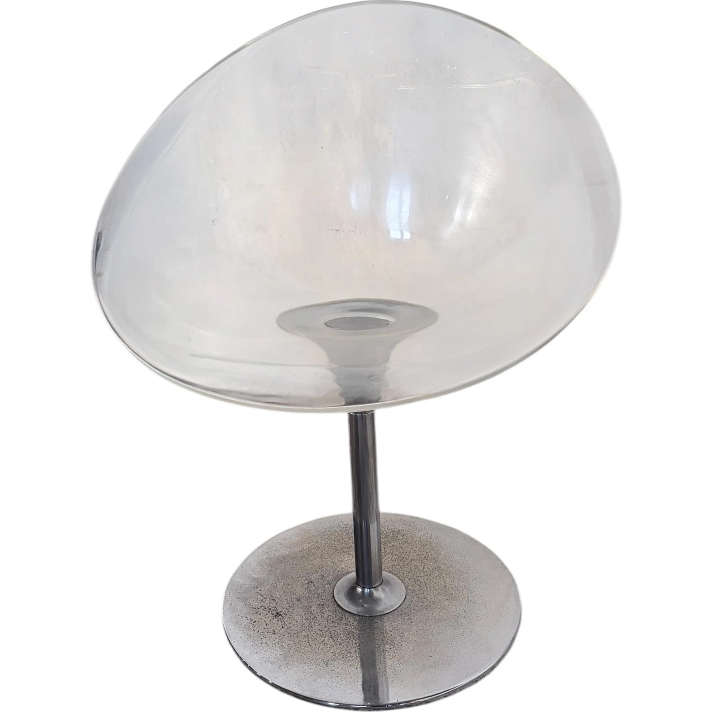 Kartell Ghost Egg Chair – Vintage Italian Acrylic Swivel Armchair With Chrome Base — view 6