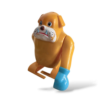 Vintage Wind-Up Boxer Dog Toy – Retro Hong Kong Plastic Clockwork Toy