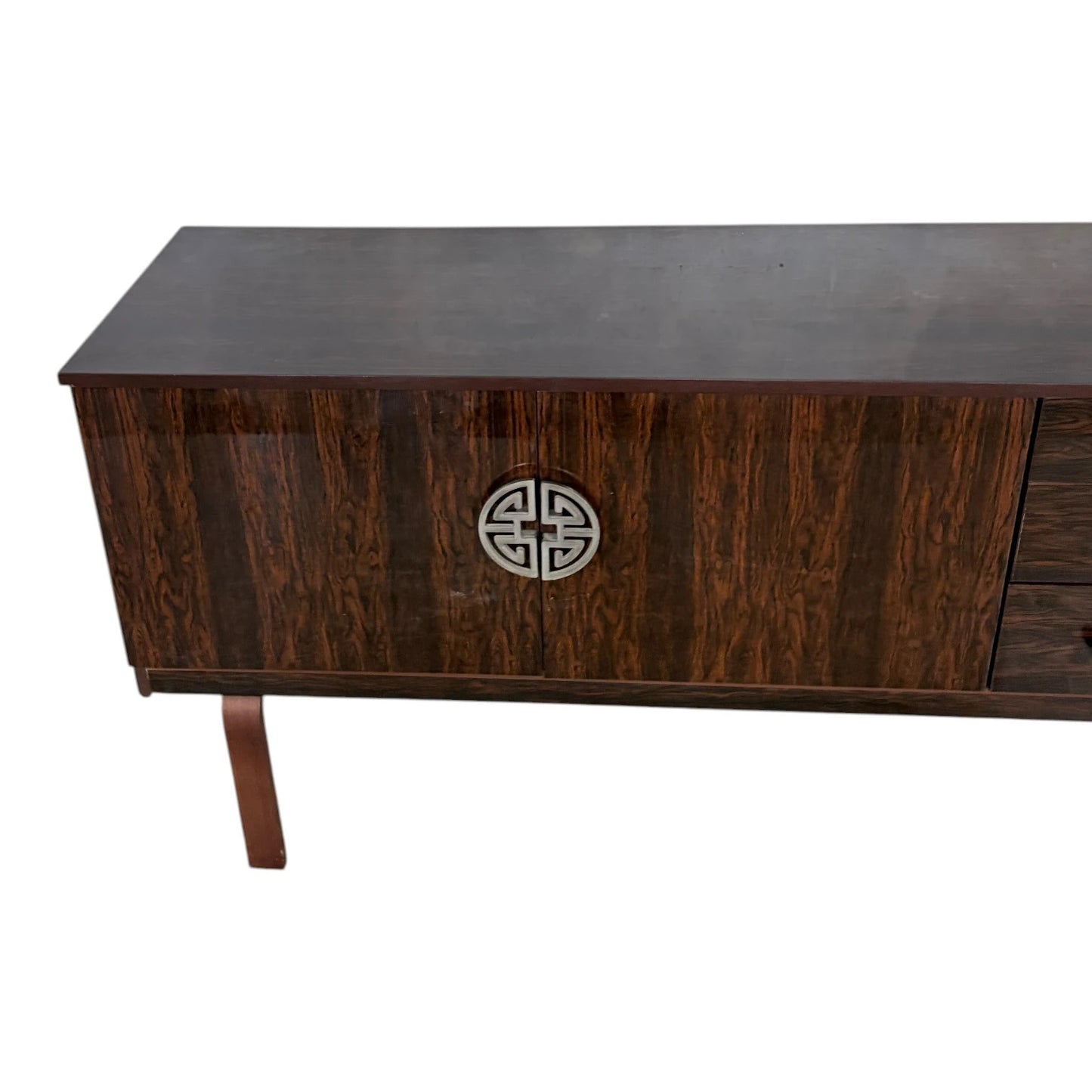 Vintage Sideboard | Mid Century Rosewood Effect Cabinet With Raised Legs