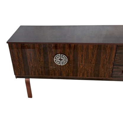 Vintage Sideboard | Mid Century Rosewood Effect Cabinet With Raised Legs