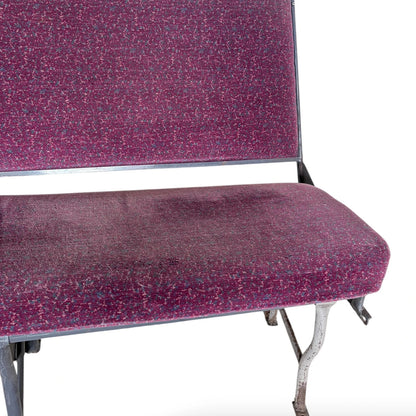 Vintage Purple Bus Seat – Industrial Mid-Century Bench