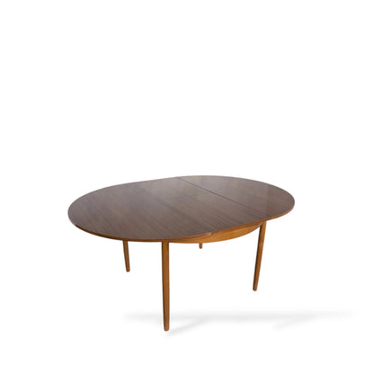 Mid-Century Teak Formica Extending Dining Table – Round to Oval