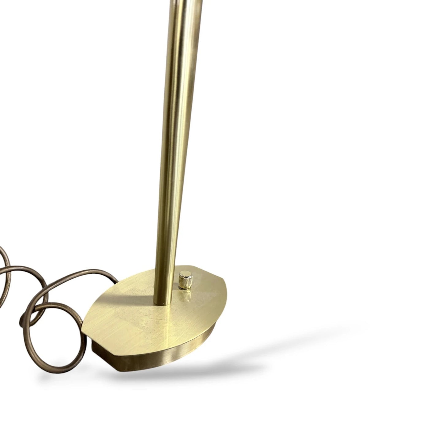 Vintage Brass & Frosted Glass Table Lamp – Postmodern Art Deco Revival