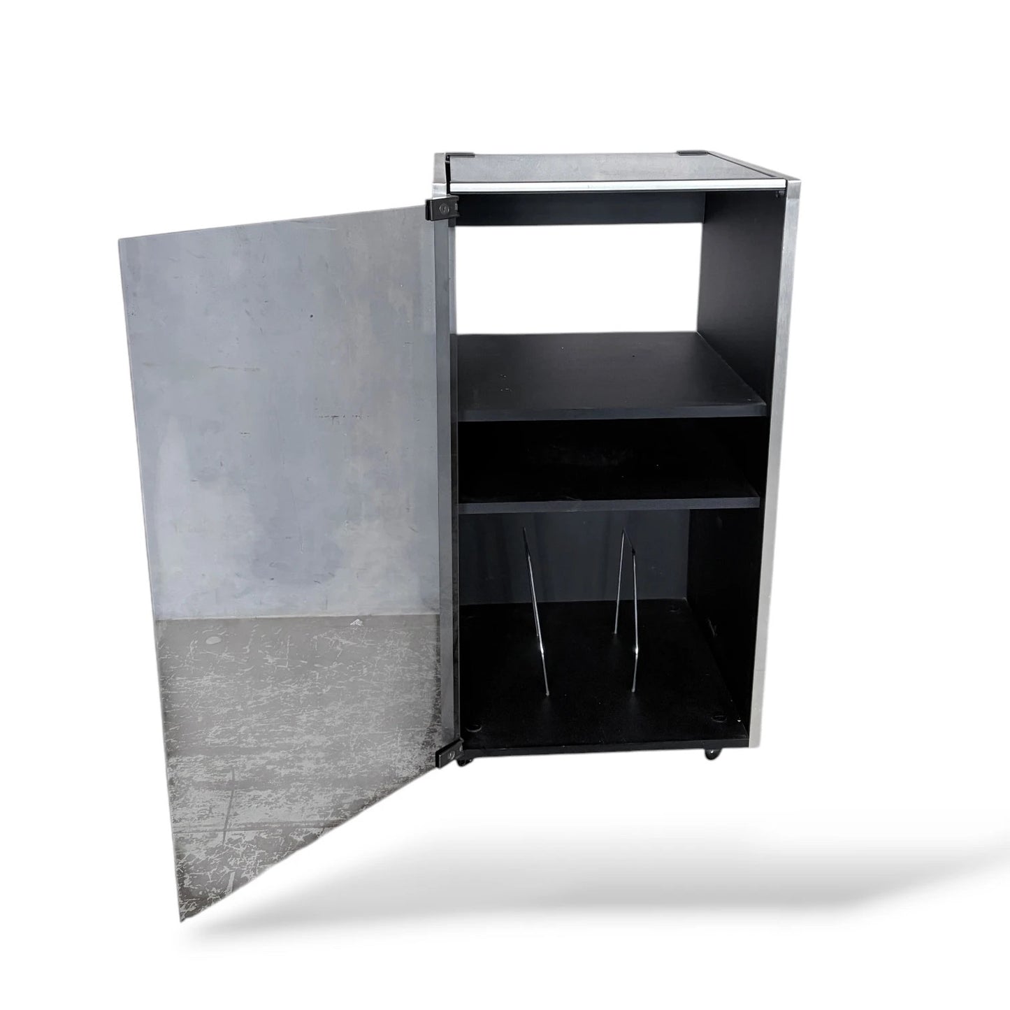 Mid-Century Hi-Fi Cabinet | Smoked Glass & Wood Media Unit | Retro Record Player Stand