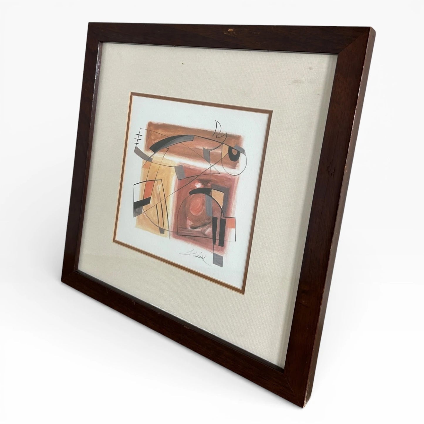 Alfred Gockel Artwork – Signed Abstract Art Print | Dark Wood Frame & Neutral Mount